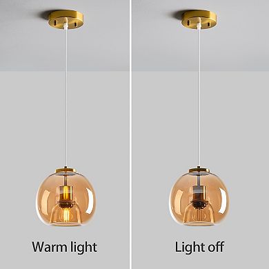 ZLAIQB 1-Light 2Pack Light Green Glass Globe Modern Pendant 7.87in Pendant Light