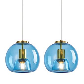 Modern Glass Globe Pendant Light, Adjustable Hanging Fixture for Kitchen Island Dining Room Bedroom