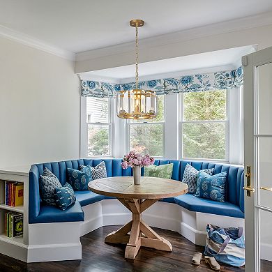 ZLAIQB 4-Light Crystal Round Farmhouse Semi Flush Mount Pendant Light