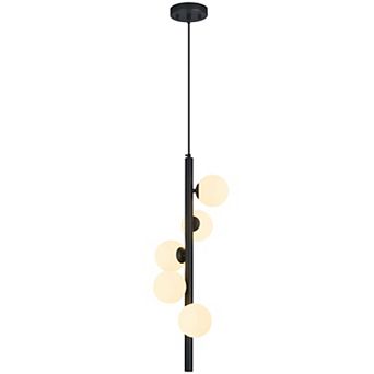 ZLAIQB 5-Light Glass MidCentury Globe Height Adjustable 9.25" Pendant Light