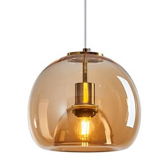 ZLAIQB 1-Light Clear Glass Globe Modern Farmhouse 9.65 in Pendant Light