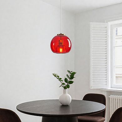 ZLAIQB 1-Light Light Green Glass Globe Modern Pendant 7.87in Pendant Light