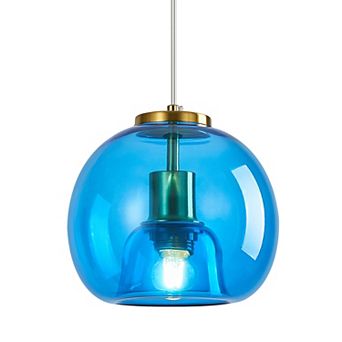 ZLAIQB 1-Light Light Green Glass Globe Modern Pendant 7.87 in Pendant Light