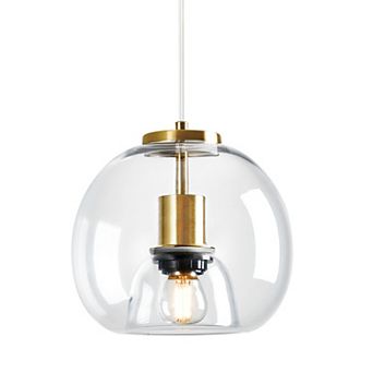 ZLAIQB 1-Light Modern Glass Globe 7.87" Pendant Light