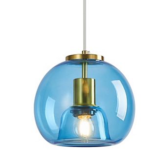 ZLAIQB 1-Light Modern Glass Globe 7.87" Pendant Light