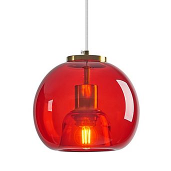 ZLAIQB 1-Light Modern Glass Globe 7.87" Pendant Light