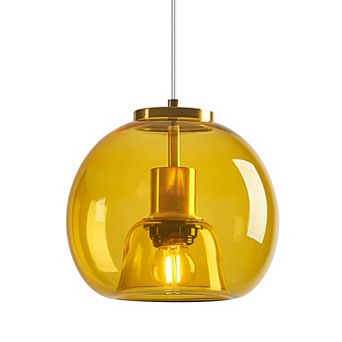 Modern Glass Globe Pendant Light, Adjustable Hanging Fixture for Kitchen Island Dining Room Bedroom