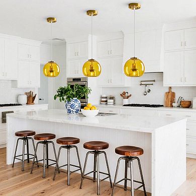 Modern Glass Globe Pendant Light, Adjustable Hanging Fixture for Kitchen Island Dining Room Bedroom