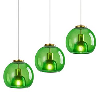 ZLAIQB 1-Light 3Pack Modern Glass Globe 7.87" Pendant Light