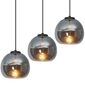 ZLAIQB 1-Light 3Pack Light Blue Glass Globe B Style Modern Pendant 7.87 in Pendant Light