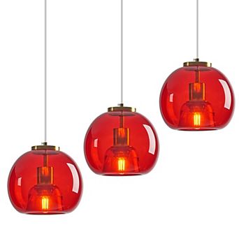 Modern Glass Globe Pendant Light, Adjustable Hanging Fixture for Kitchen Island Dining Room Bedroom