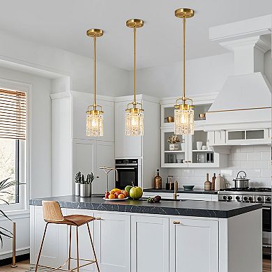 3-Pack Pressed Glass Pendant Lighting, Hanging Fixture for Kitchen, Bedroom & Bathroom