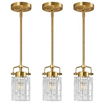 ZLAIQB 1-Light 3Pack Modern Glass Globe 3.93" Pendant Light