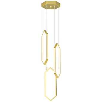 Modern 3-Ring LED Chandelier High Ceiling Fixture for Living Room Foyer
