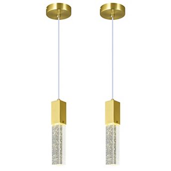 ZLAIQB 1-Light 2Pack Gold Mini Bubble Dimmable 4500K 1.96 in Pendant Light