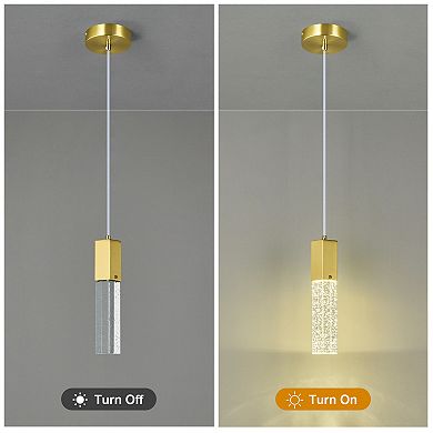 ZLAIQB 1-Light 2Pack Gold Mini Bubble Dimmable 4500K 1.96in Pendant Light