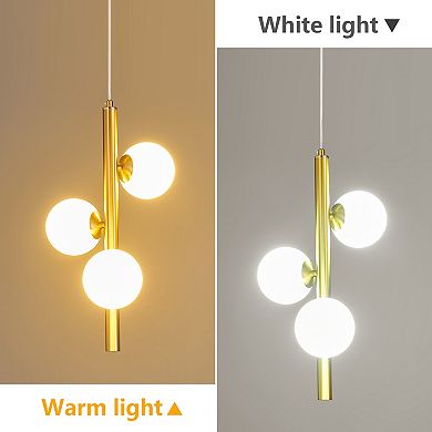 ZLAIQB 3-Light MidCentury Globe Height Adjustable Pendant Light