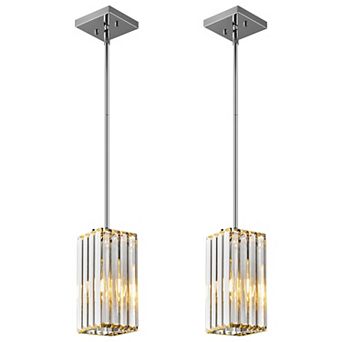Modern Mini Crystal Pendant Light, Adjustable Hanging Fixture for Kitchen Island & Dining Room