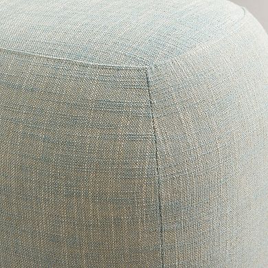 Linen Blend Boucle Upholstered Ottoman Soft Padded Footrest