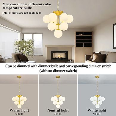 ZLAIQB 10-Light Gold Globe Mid Century Modern 4.72in Pendant Light