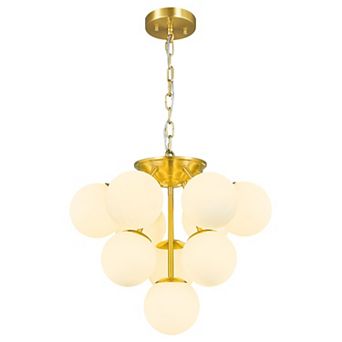 Modern 10-Light Sputnik Globe Pendant, Chandelier for Kitchen Island Dining Room Living Room