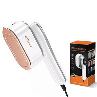 LOHEER 1200W Handheld Steamer 10s Fast Heat, LCD Display, 90° Swivel Handle, 2-in-1 Ironing