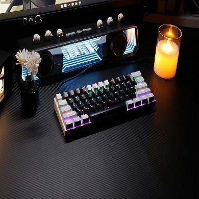 60% Mechanical Wired Gaming Keyboard, Wired RGB Red Switch Compact 61-Key Mini Keyboard for PC & Mac