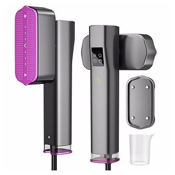 LOHEER 2-in-1 Portable Travel Steamer & Iron 3 Steam Levels, 90° Swivel, 1000W, 20 Min Runtime
