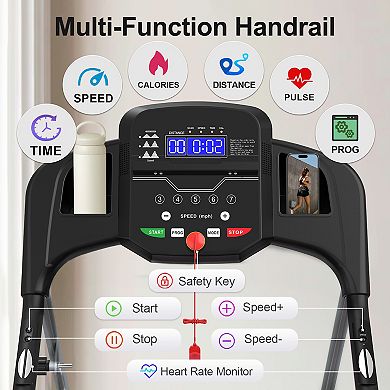 Circuit Terra 2.5HP Folding Treadmill with 12 Programs, Heart Rate Monitor & 265lb Capacity