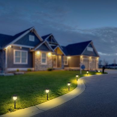 C Cattleya 12-Pack 14.5-Inch Black Solar Outdoor Path Light, 3000K Warm White LED Landscape Lights