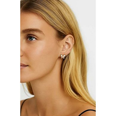 Butterfly Stud Earrings Featuring Mother of Pearl Inlay