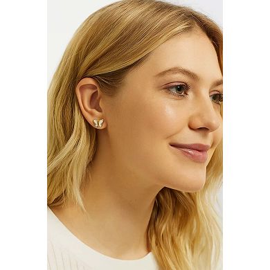 Butterfly Stud Earrings Featuring Mother of Pearl Inlay