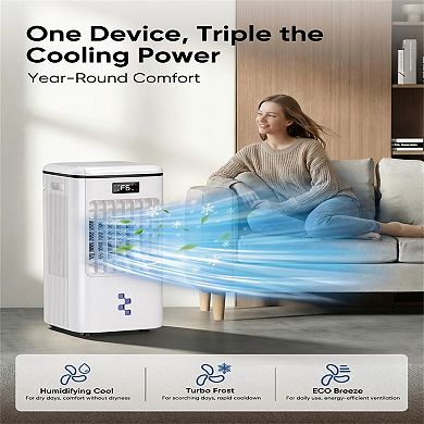 Circuit Terra 6L Evaporative Air Cooler with HEPA Filter 3 Speeds, Remote & Swivel Wheels