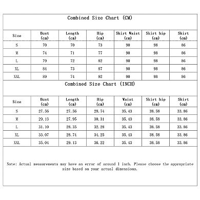 Women's One-Piece Swimsuit with Cover Up Skirt, 2-Piece Tropical Bathing Suit Set
