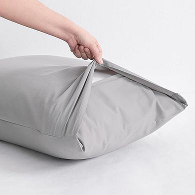Cotton Pillowcase Set of 2, Soft Breathable Pillow Covers with Envelope Closure, Standard Size