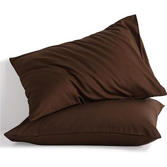 Cotton Pillowcase Set of 2, Soft Breathable Pillow Covers with Envelope Closure, Standard Size