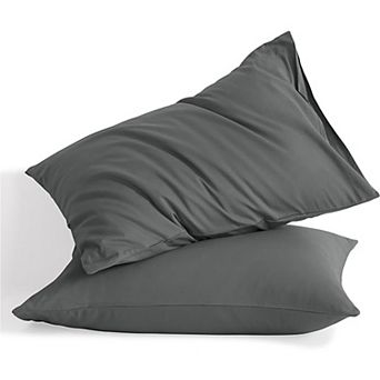 Cotton Pillowcase Set of 2, Soft Breathable Pillow Covers with Envelope Closure, Standard Size