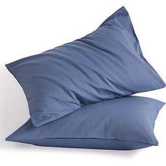 Cotton Pillowcase Set of 2, Soft Breathable Pillow Covers with Envelope Closure, Standard Size