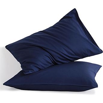 Cotton Pillowcase Set of 2, Soft Breathable Pillow Covers with Envelope Closure, Standard Size