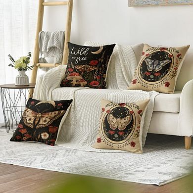 Butterfly Pillow Covers Set of 4, Forest Halloween Decor, Decorative