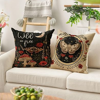 Butterfly Pillow Covers Set of 4, Forest Halloween Decor, Decorative