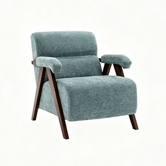 Loheer Mid Century Modern Accent Chair - Tufted Upholstered Armchair for Living Room