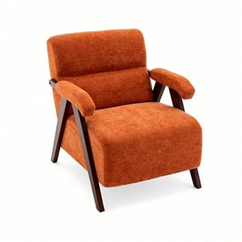 Loheer Mid Century Modern Accent Chair - Tufted Upholstered Armchair for Living Room