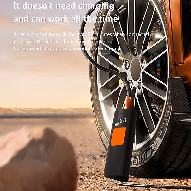 Portable Car Tire Inflator - 150PSI 12V DC Air Compressor-Compact Electric Pump for Car, Motorcycle