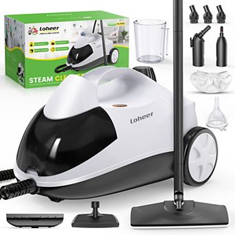 LOHEER 1500W Steam Cleaner with 2L Tank 320°F High-Pressure Steam, 40 Min Runtime,for Home, Car