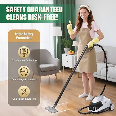 LOHEER 1500W Steam Cleaner with 2L Tank 320°F High-Pressure Steam, 40 Min Runtime,for Home, Car