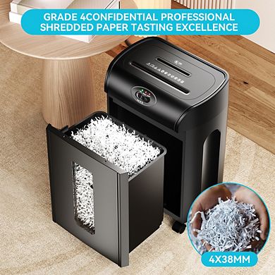 Loheer 15-Sheet Cross Cut Paper Shredder, 4.76 Gallons Heavy Duty Quiet Document CD Destroyer