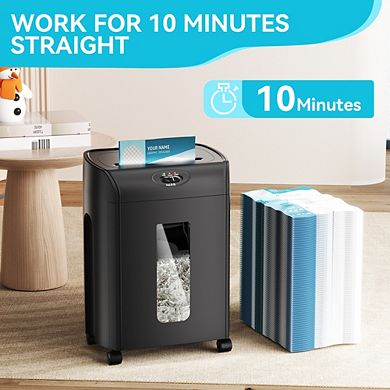 Loheer 15-Sheet Cross Cut Paper Shredder, 4.76 Gallons Heavy Duty Quiet Document CD Destroyer
