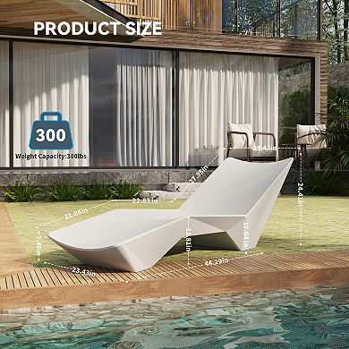 Loheer Pool Lounger, Ergonomic Quick Assembly, Outdoor Chaise for Poolside Relaxation