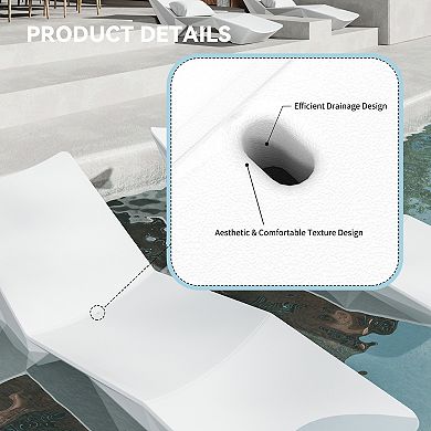 Loheer Pool Lounger, Ergonomic Quick Assembly, Outdoor Chaise for Poolside Relaxation